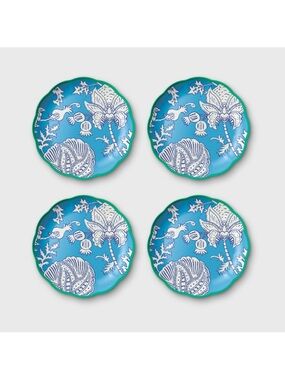 Roller Rabbit x Target - Blue Floral 11” Dinner Plates - 2 - Set of 4 (8 total)